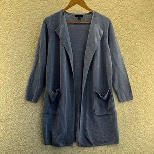 J Crew Sweater Womens XS Blue Open Front along Cardigan Pockets